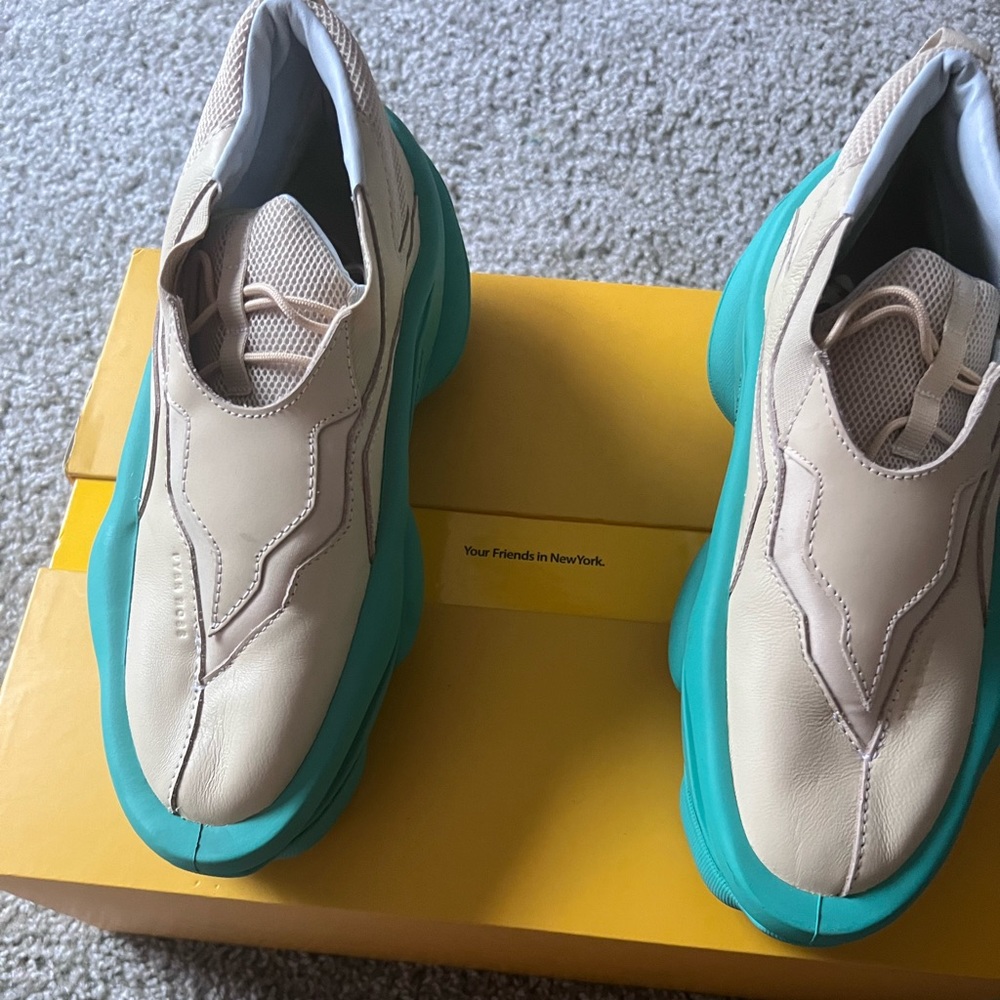 Pyer Moss Beige and Aqua Sneakers